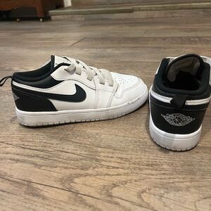 Nike Air Jordan Kids Black and White Low-Top Sneakers